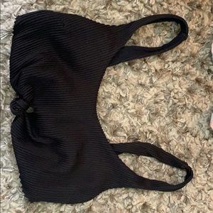 Black bathingsuit top with a knot